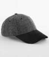 BB627 B627 Beechfield Suede Peak Herringbone Cap Black colour image